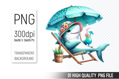 Summer Animals Clipart PNG Bundle, Watercolor Animals PNG Product Image 11