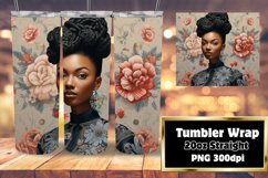 3D Graceful Black Lady Tumbler Sublimation Product Image 1