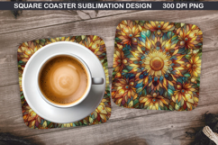 Flowers Coaster Sublimation, Spring Coaster PNG Design Product Image 1