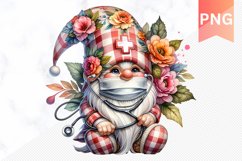 Floral Nurse Gnome Sublimation - Nurse Gnome Sublimation Product Image 1