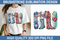 4th of July Brushstroke Sublimation - Patriotic Brushstroke Product Image 1