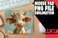 Cute and Adorable Mouse Pad Cow Wrap Design PNG Product Image 1