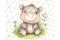 Pastel Safari Jungle Baby Animals PNG Clipart, Nursery Product Image 2