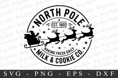 North Pole Milk &amp; Cookie Co. Svg | Christmas svg Product Image 1