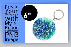 Gorgeous Keychain Circle Design PNG , Watercolor Patter Product Image 1