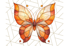 Stained Glass Butterfly PNG Colorful Clipart for Sublimation Product Image 2