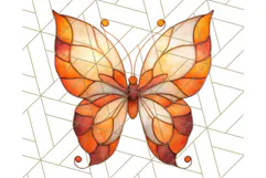 Stained Glass Butterfly PNG Colorful Clipart for Sublimation Product Image 2