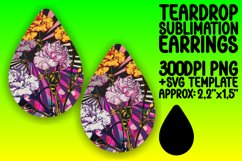 Energetic Pop Art Teardrop Earring Design Graphics Product Image 1