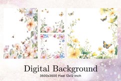 Flower Pattern Background Wallpaper Digital Paper_70 Product Image 1