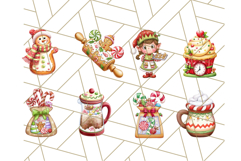 Cozy Christmas Bakery Clipart PNG, Holiday Cookie Art Product Image 6