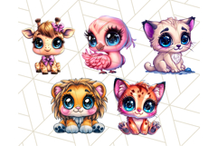 Safari Animals Clipart Bundle, Cute Kawaii Style for Crafts Product Image 9