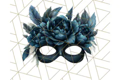 Vintage Garden Masquerade Floral Eye Mask PNG Clipart Product Image 2