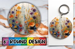 Enchanting Floral Sublimation Circle Art Product Image 1