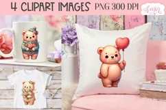 Cute bears PNG clipart for Valentine's Day clipart Product Image 2