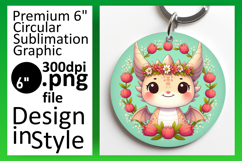 Elegant Round Design Keychain Template , Dragon Product Image 1