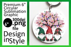 Vibrant Round Design Keychain Artwork , Gnomes Product Image 1