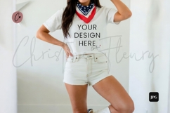 4th Of July White T-Shirt Mockup Product Image 1