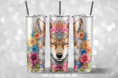Wolf Tumbler Wrap Sublimation Designs|Flower Tumbler Wrap Product Image 2