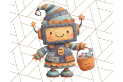 Kawaii Halloween Clipart Cute Kids and Candy Elements Png Product Image 2