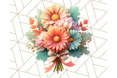 Pastel Flower Bouquet PNG Clipart, Elegant Floral Art Product Image 2