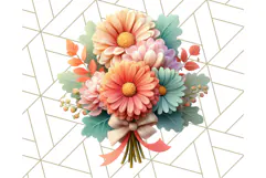 Pastel Flower Bouquet PNG Clipart, Elegant Floral Art Product Image 2