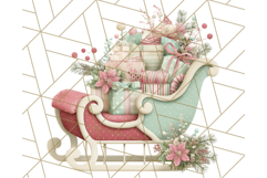 Pastel Christmas Clipart, Mint and Blush Holiday PNG Product Image 2