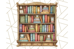 Whimsical Library Clipart with Cozy Readers and Books Product Image 2