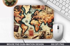 Vintage Mouse Pad Sublimation PNG Design - Mouse Pad PNG Product Image 1
