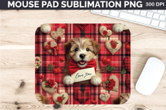 Watercolor Dog Mouse Pad Sublimation - Valentines PNG Design Product Image 1