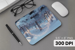 Winter Wonderland Snowflake PNG, Icy Tree Mouse Pad Design Product Image 1