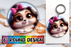 Sweet Circle Coasters Design, 3D Dog Product Image 1
