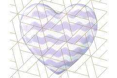 Pastel Puffy Patterned Hearts Clipart PNG, 3D Look Heart Png Product Image 2