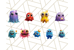 Slime Monster Clipart, Colorful Goo Graphics Png Product Image 2