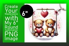 Charming Round Design Keychain Artwork , Valentine Bear Product Image 1