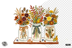 Autumn Mason Jars Clipart Product Image 1