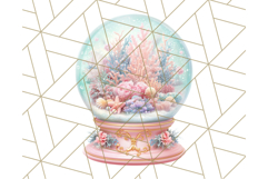 Coral and Aqua Christmas Clipart PNG, Pastel Holiday Art Product Image 2