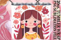 Feminine Beauty Tumbler Wrap Design with Flowers 20oz Product Image 1
