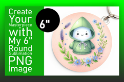 Charming Circle Design Car Coaster PNG , Cute Ghost Product Image 1