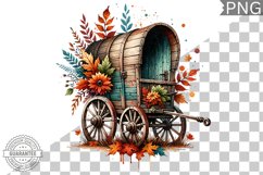 Fall Wagon Garden Sublimation - Fall Clipart PNG Design Product Image 1
