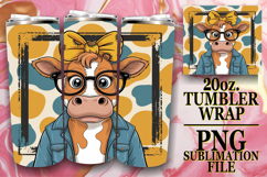 Magical Nights 20oz tumbler wrap, Cute Cow Product Image 1