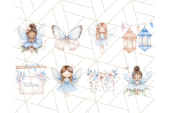 Pastel Blue Fairy Garden Clipart, Enchanted Cottagecore Png Product Image 2
