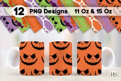 12 Happy Halloween Mug Sublimation PNG Bundle, Mug Wrap Product Image 1