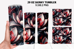 3D Flower Skinny Tumbler 20oz Wrap Design,Flowers Tumble PNG Product Image 1