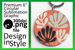 Bright Round Design Keychain Template , Flowers Product Image 1