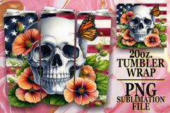 Enchanted Journeys 20oz tumbler wrap, Skull USA Product Image 1