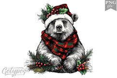 Christmas Bear Clipart Design - High Quality 300 Dpi Product Image 1