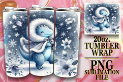 RADIANT LOVE 20oz TUMBLER WRAP, Cute Dino Product Image 1