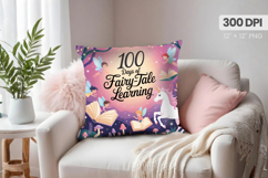 100 days of school Pillow Design, Teacher PNG Sublimation Product Image 1