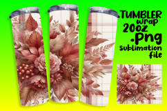 20oz Sublimation Gift Template , Autumn Flower Product Image 1
