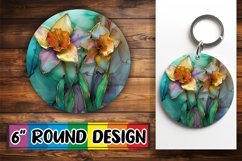 Shimmering Floral 3D Sublimation Keychains Product Image 1